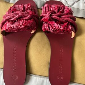 Tory Burch Fringed Red Sandals